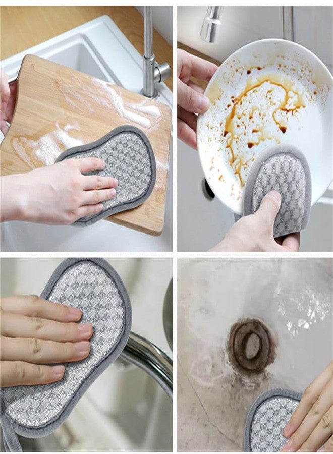 Much Hotter 4 Pack Dish Sponge for Washing Dishes Cleaning Kitchen, All-Purpose, Non Scratch, Rough Scrubbers Side for Non-Stick Cookware, Soft Microfiber Scrub Side for Dishes,Reusable Dishwashing Sponges - Image 3